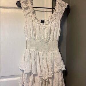 Rue21 White Ruffled Midi Dress